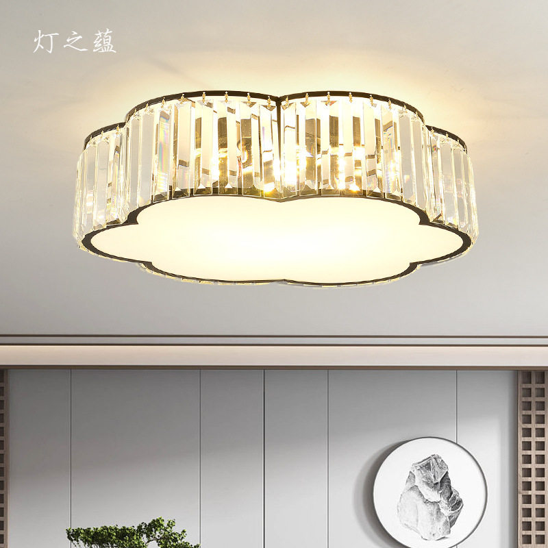 现代简约新中式卧室吸顶灯客厅餐厅灯具轻奢复古大气房间水晶灯饰