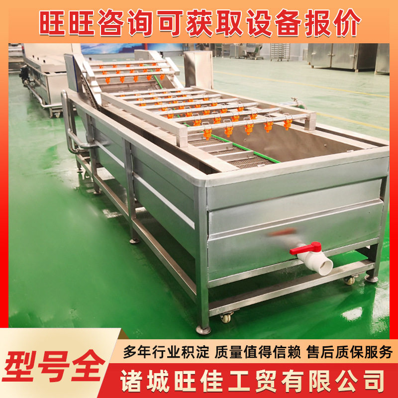 青椒气泡清洗机 不锈钢小油菜洗菜机设备 水果海鲜清洗去污流水线