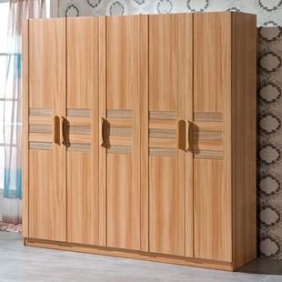 大衣柜加高带顶柜四五六平开门整体板式家具组合组装木质衣柜