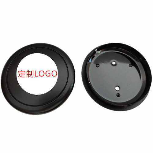 汽车专用自定义LOGO轮毂盖80MM金属材质哑黑色底带彩金色标志