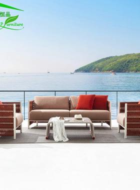 户外休闲沙发别墅阳台单人藤椅家用椅子藤编民宿室外花园露天家具