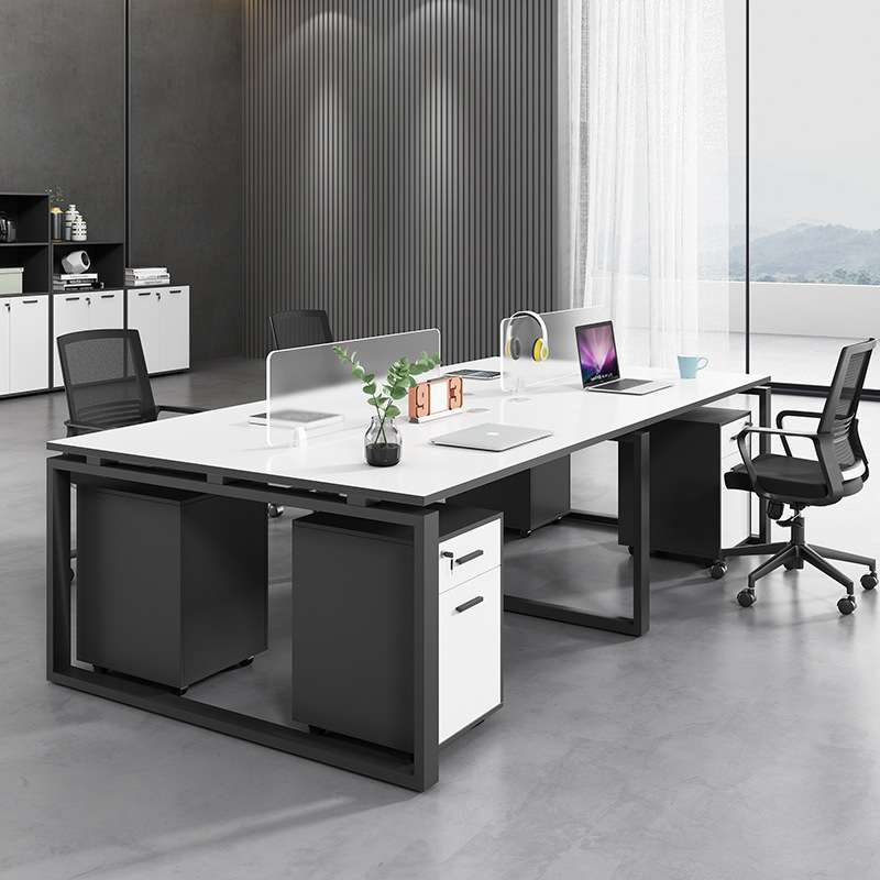 上海办公家具职员办公桌椅组合4/6人位简约现代办公室屏风办公桌