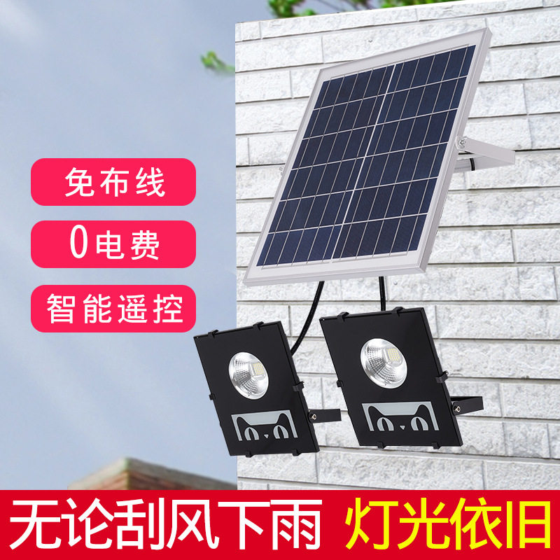 太阳能一拖二家用壁灯户外庭院灯室内新农村超亮防水光控照明路灯