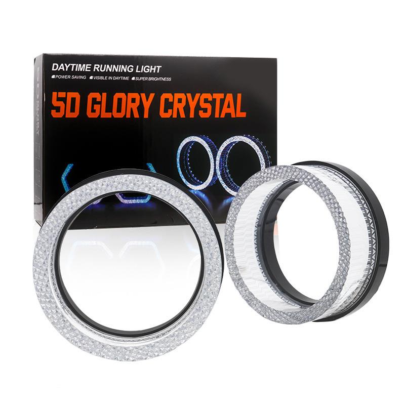 汽车幻彩5D天使眼一体罩APP装饰灯i9-0型LED透镜大灯2.5/3寸光圈