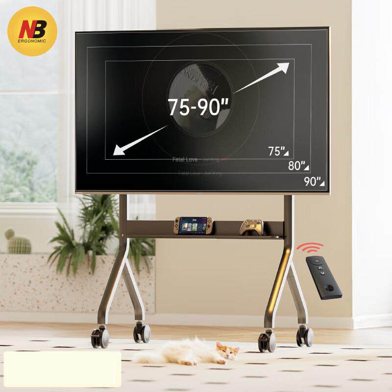 NB视频会议推车电动遥控升降电视落地可移动支架75-90英寸P150