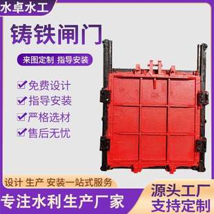 水库镶铜铸铁闸门现货电动平面水库止水闸门手电两用启闭机闸门