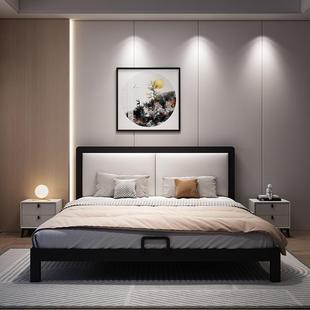 铁艺双人床1.8米现代加固加厚床公寓出租房1.5米单人床储物床架