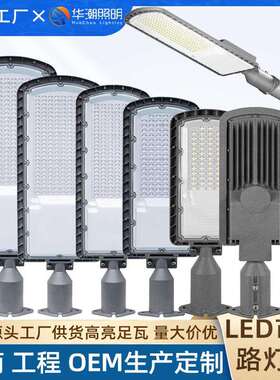 新款led路灯50w100w300w新农村街道工程照明灯高低臂市电路灯头