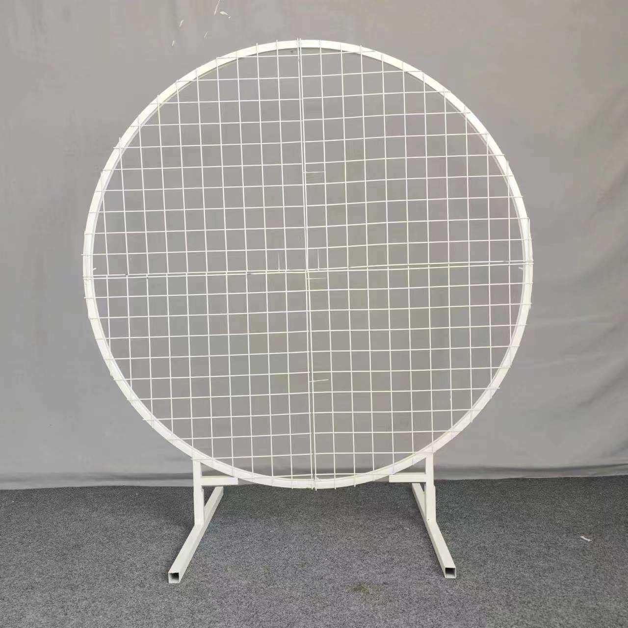 新款婚庆网格圆形拱门装饰婚庆背景网格屏风摆件森系几何路引婚庆