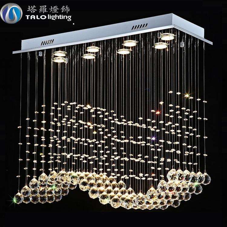 餐厅客厅吊灯长方形时尚现代卧室LED吸顶灯饰客厅水晶吊灯