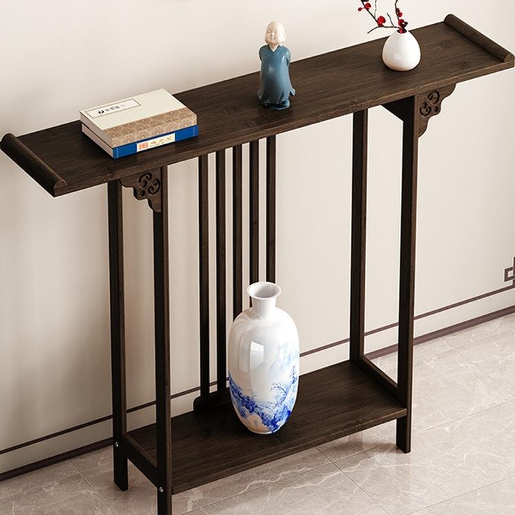 新中式楠竹玄关台条案供桌窄长条几玄关桌子现代简约靠墙玄关柜