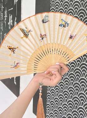 苏州刺绣螺钿折扇古风新中式扇子折叠双面苏绣汉服母亲节节日送礼