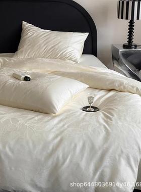 2025高档100支长绒棉提花四件套纯棉全棉高级感被套四季床上用品