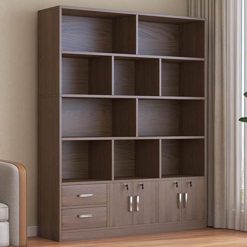 书架落地靠墙置物架客厅多功能书柜家用收纳柜办公室简易储物柜子