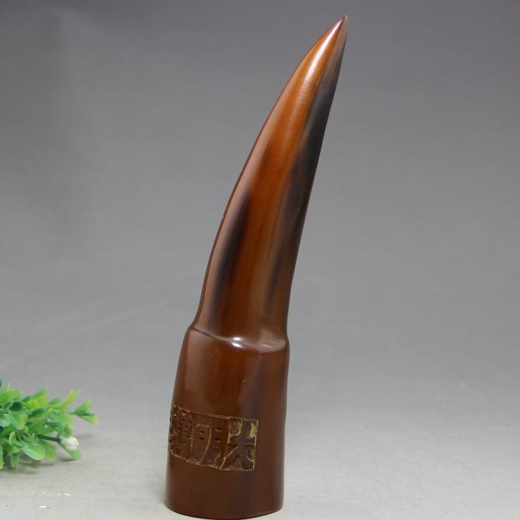 古玩杂项收藏复古骨雕角雕工艺品牛角家居摆件大明万历年制