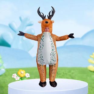 圣诞节行走圣诞麋鹿充气服装派对活动道具卡通服装麋鹿充气服