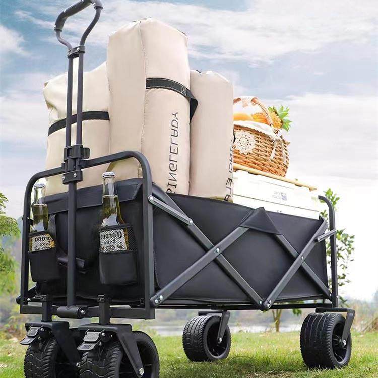 露营车户外可折叠推车营地野营车野餐车摆摊小推车宽轮大容量