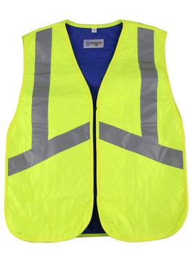 汉盾HD-BHP006夏季水冷蒸发降温背心（带反光条）荧光黄