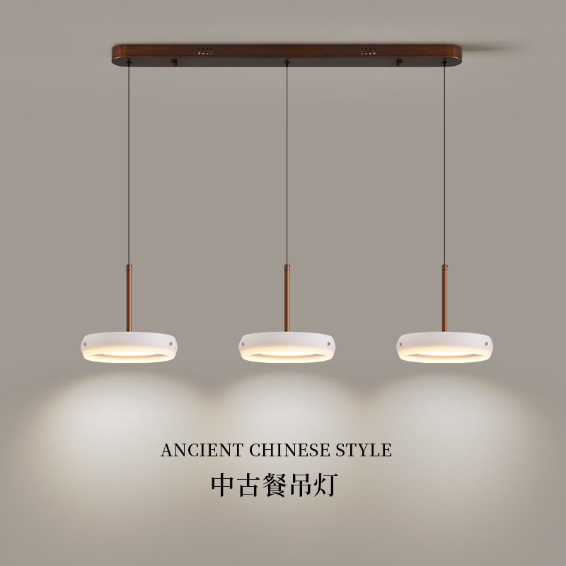 中古风餐厅吊灯北美复古餐桌吧台一字长条灯新款客厅卧室装饰吊灯图片