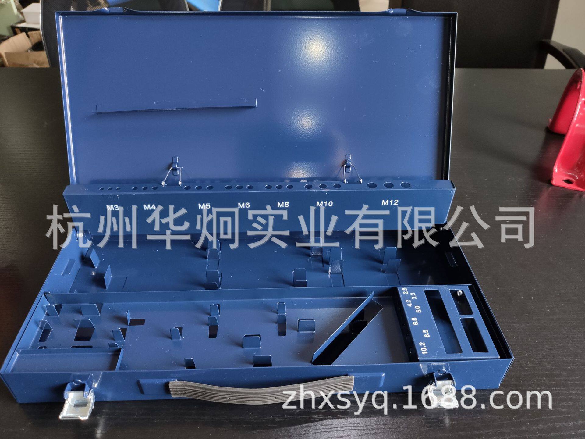 生产钻头丝锥板牙套装铁箱铁盒螺纹工具铁箱组合铁盒工具盒铁箱