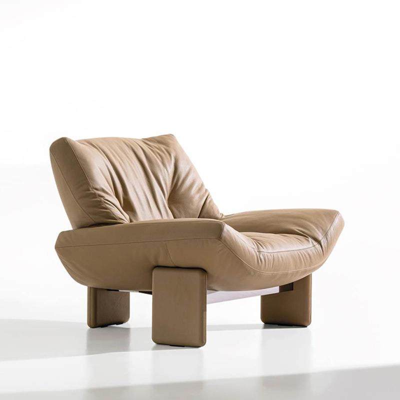 轻奢高级感设计师懒人休闲椅高端躺椅别墅客厅单人沙发椅真皮布艺