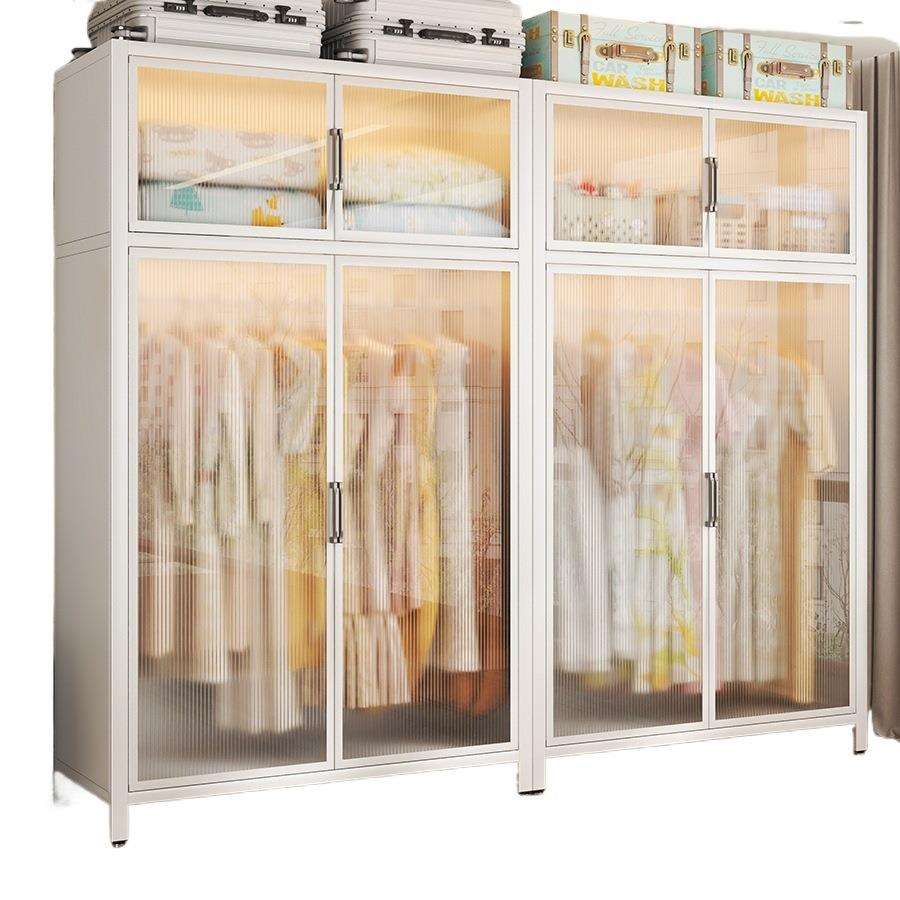 钢制衣柜卧室家用出租房用简易组装铁皮金属组合衣橱衣帽间收纳柜