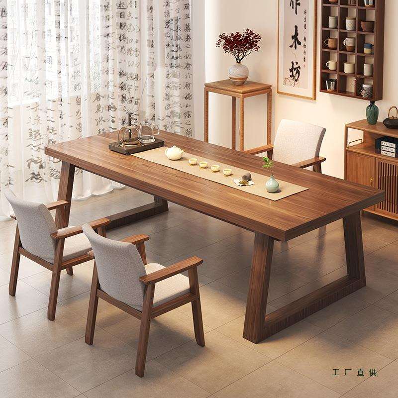 茶桌椅组合茶台泡茶桌子办公室简约实木新中式家用阳台大板茶桌子
