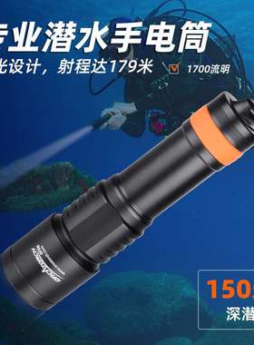 ORCATORCH虎鲸 D700潜水手电筒水陆两用充电水下照明专业夜潜手电