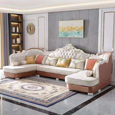 简欧布艺沙发组合大中户型整装现代U型奢华双贵妃沙发
