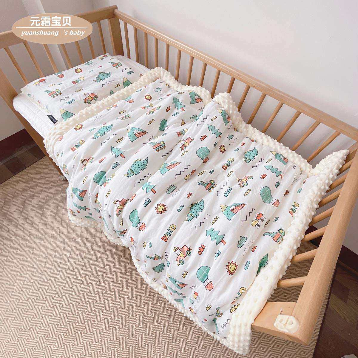 元霜宝贝豆豆绒儿童被秋冬被子婴儿被幼儿园宝宝四季被子被芯
