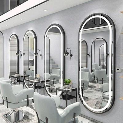 理发店镜台网红美发化妆镜子发廊专用潮款挂墙简约带灯LED剪发镜