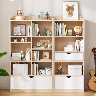 美好童年实木书柜儿童书架置物架客厅卧室家用落地多层收纳储物柜