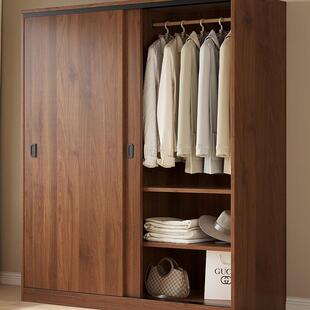 实木衣柜家用卧室推拉门经济型柜子2025新款爆款出租房用收纳衣橱