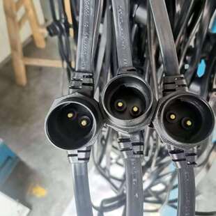 B22灯串线法国平挂灯串带螺纹公母头线灯带线灯头带插头延长线