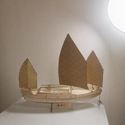 木质拼插绿眉毛古帆船模型1：72仿古帆船