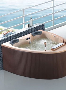酒店情侣缸亚克力浴缸双人冲浪按摩缸恒温泡澡盆泡泡浴池hot tubs