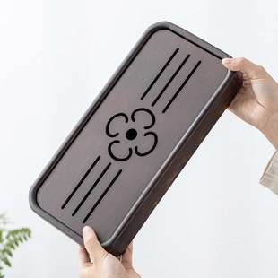 日式轻奢楠竹家用小型新中式干泡台茶台办公室迷你蓄水储水小茶盘