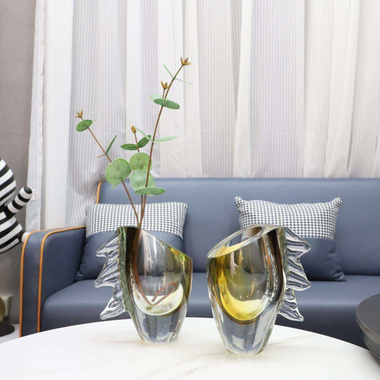 现代简约创意琉璃花器摆件卧室玄关餐厅书房办公室茶几家居装饰品