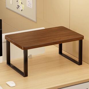 实木小型打印机支架办公室桌面双层复印机置物架厨房微波炉增高架