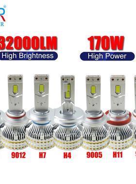 170w大功率双铜管汽车前大灯led灯h432000lm汽车前照灯24vled车灯