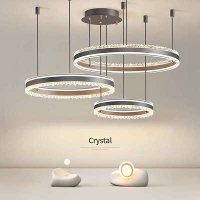 客厅吊灯现代简约2025年新款轻奢高端大气复式楼餐厅圆环中山灯具