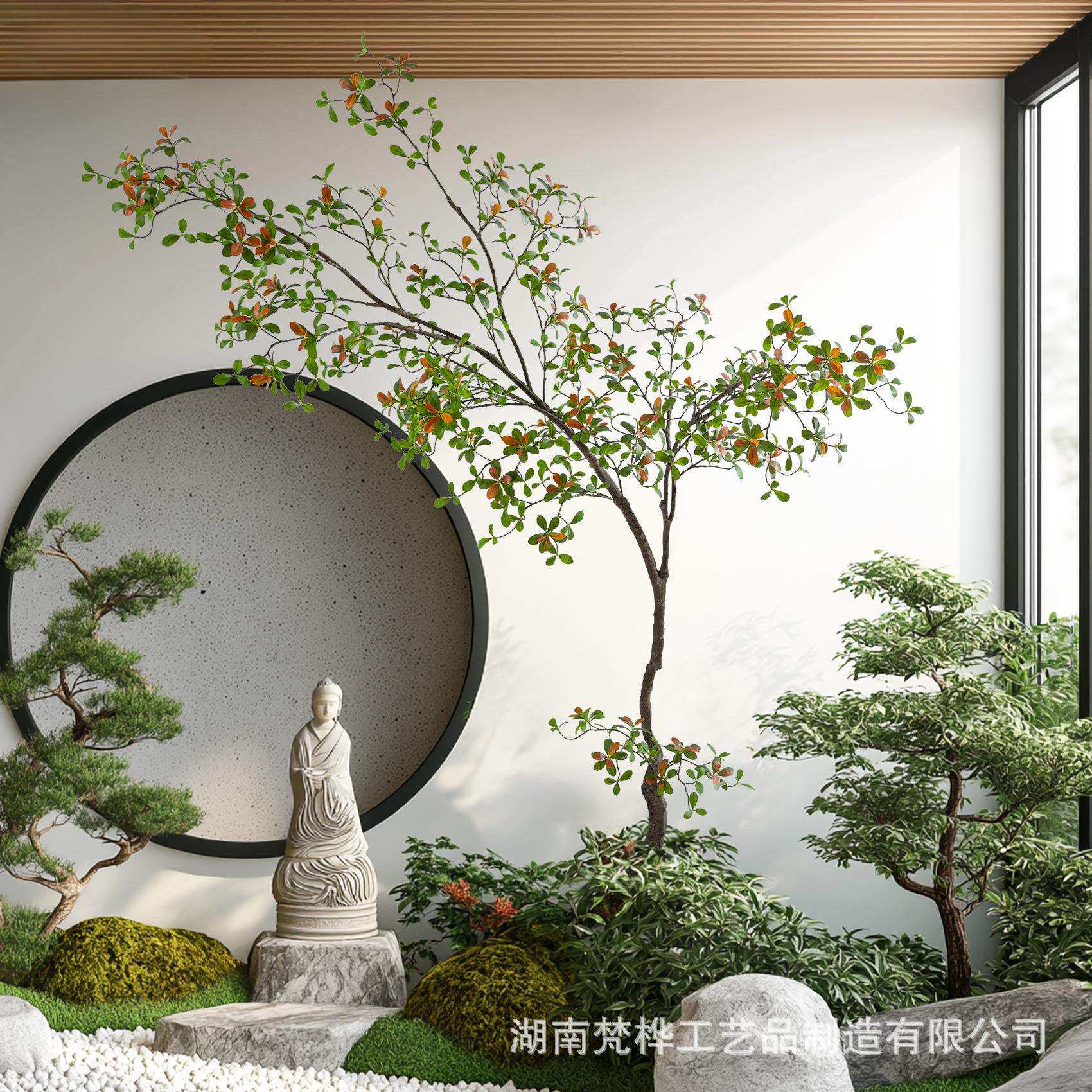 海岛春花精品绿植造景橱窗植物室内仿真榕树装饰大型假树简约景观