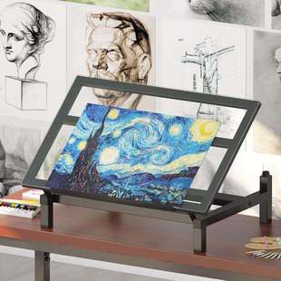 美术绘图桌玻璃可升降书画绘画画图画案制图设计师书桌工作台桌子