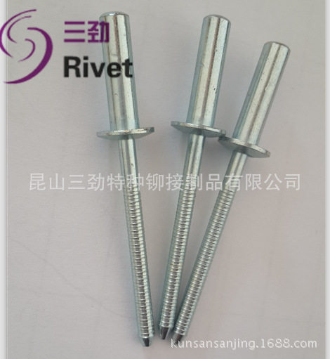 封闭型全铁抽芯铆钉GB12615铁封闭拉钉拉铆钉闭口镀锌密封闭铆钉