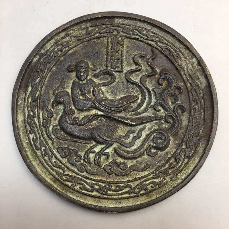 古玩收藏 仿古做旧铜镜人物铜镜 铜器 工艺品