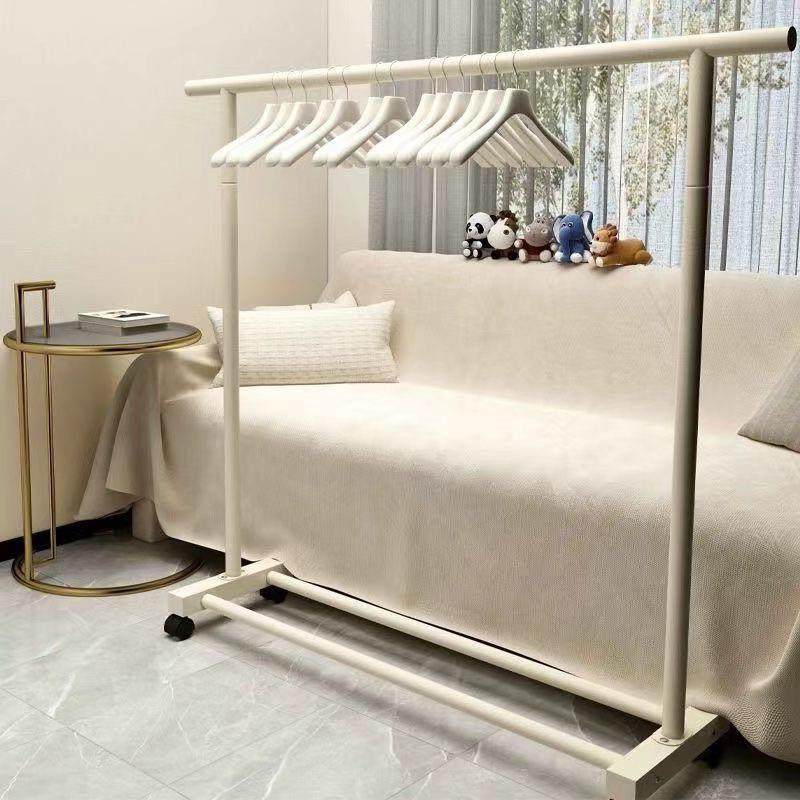 特粗落地衣帽架家用卧室移动奶油风挂衣服简易宿舍挂衣架阳台立式