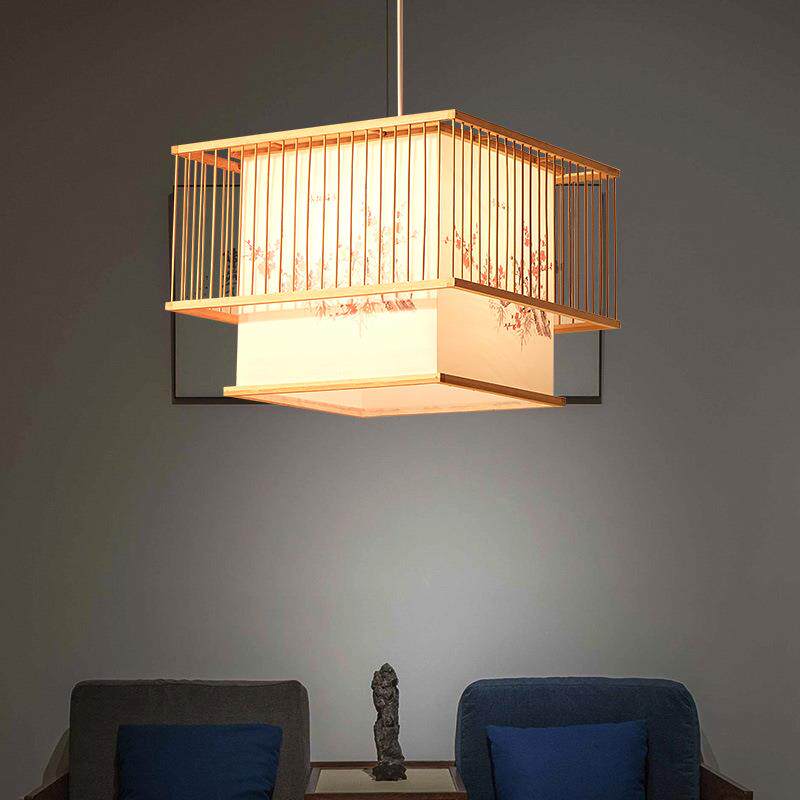 现代中式吊灯竹艺灯日式榻榻米饭店竹编吊灯卧室餐厅东南亚风格灯