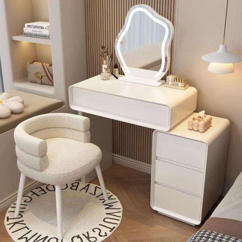 奶油风2024新款梳妆台卧室斗柜一体现代简约实木化妆桌床头柜小型