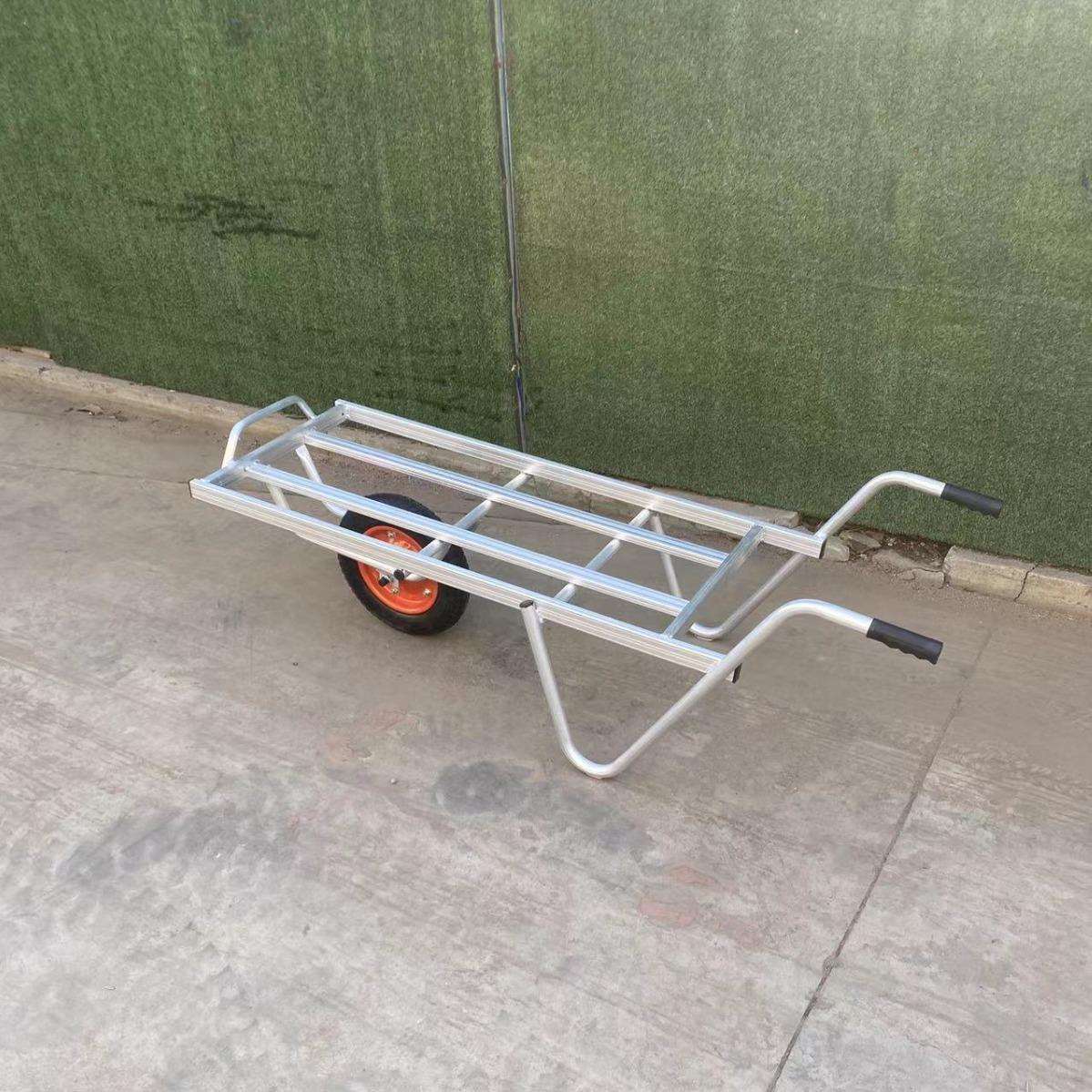 单轮四框铝制静音平板手推车工具平板车便携式仓库拉货车