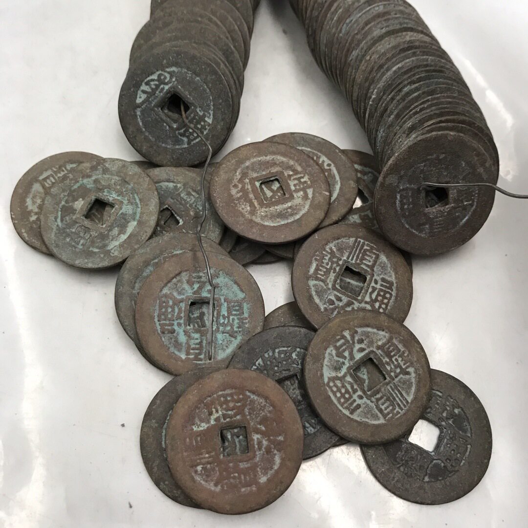 仿古做旧包浆黑纯铜批发2.8cm顺治铜钱100个仿真铜钱工艺品